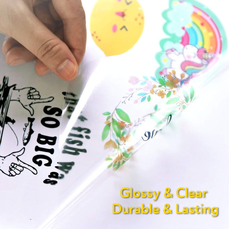 KOALA PAPER Koala Printable Clear Sticker Paper - ONLY for LASER Printer - 8.5x11 Inch 20 Sheets Full Sheet 100% Transparent Label Paper for DIY Personalized Decals, Labels - Image 4