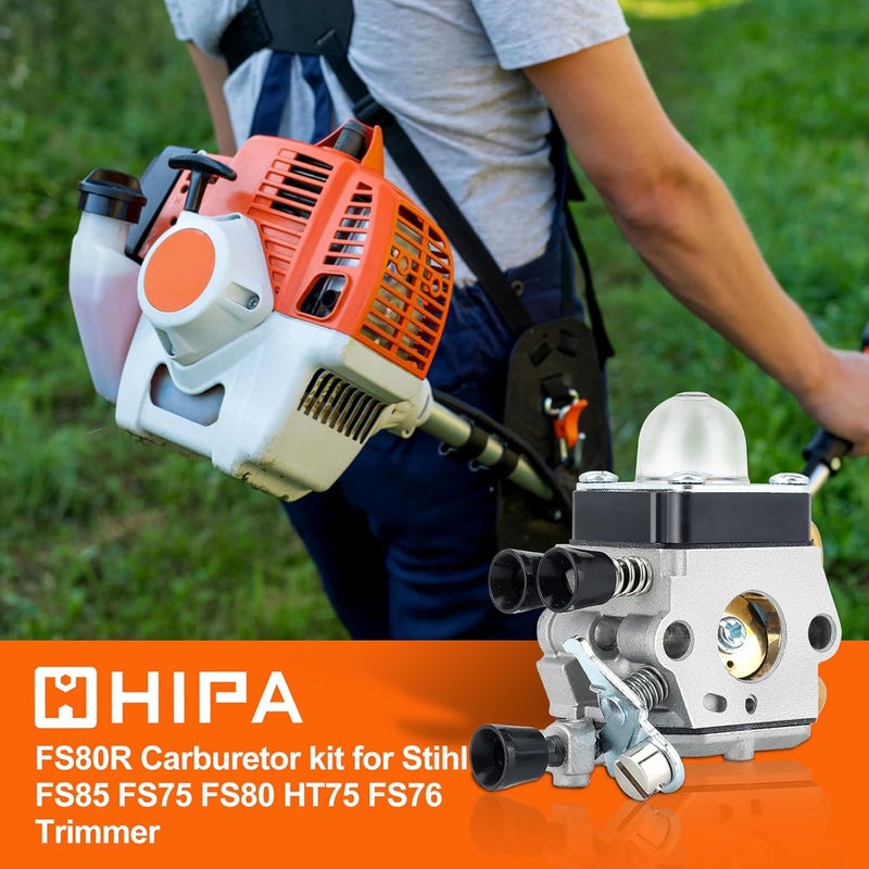 Hipa FS80R FS85R Carburetor with Air Filter for STHIL FS80 FS85 FS75 HS75 HS80 HS85 HL75 HL75K FH75 HT70 HT75 KM80 KM85 KM85R SP80 SP85 FC75 FC85 Edger Hedge Trimmer - Image 2