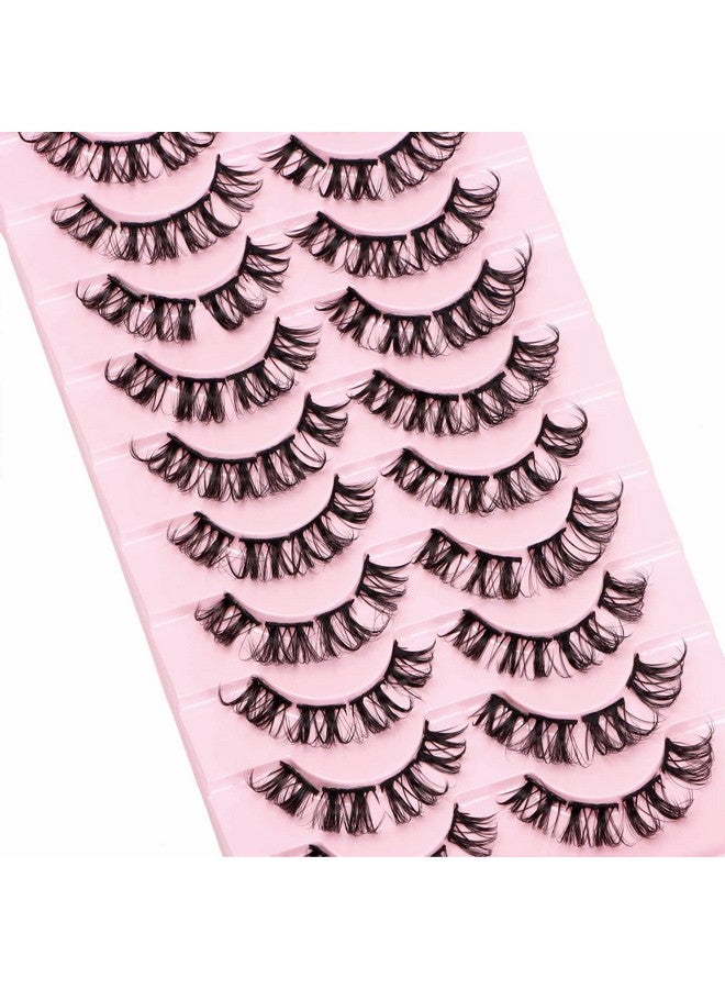 DSLONG 10 Pairs Cluster Lashes D Curl Russian Strip Lashes Fluffy False Eyelashes Individual Natural Wispy Lashes Diy Eyelashes Extension At Home (D01) - Image 5
