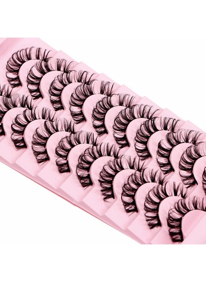 DSLONG 10 Pairs Cluster Lashes D Curl Russian Strip Lashes Fluffy False Eyelashes Individual Natural Wispy Lashes Diy Eyelashes Extension At Home (D01) - Image 3