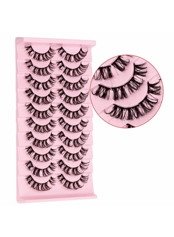 DSLONG 10 Pairs Cluster Lashes D Curl Russian Strip Lashes Fluffy False Eyelashes Individual Natural Wispy Lashes Diy Eyelashes Extension At Home (D01) - Image 4