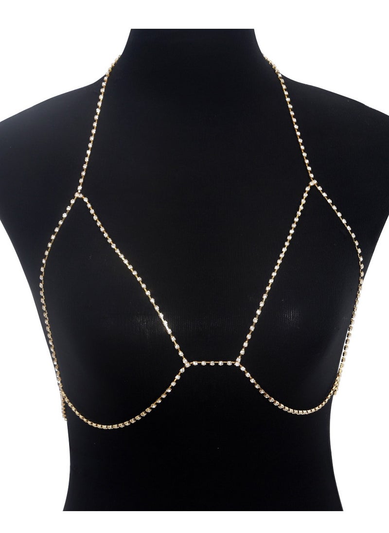 European and American Style Fashion Body Chain, Crystal Chest Chain,Bikini Nightclub Chain Jewelry.