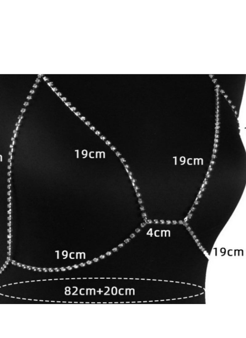 European and American Style Fashion Body Chain, Crystal Chest Chain,Bikini Nightclub Chain Jewelry.