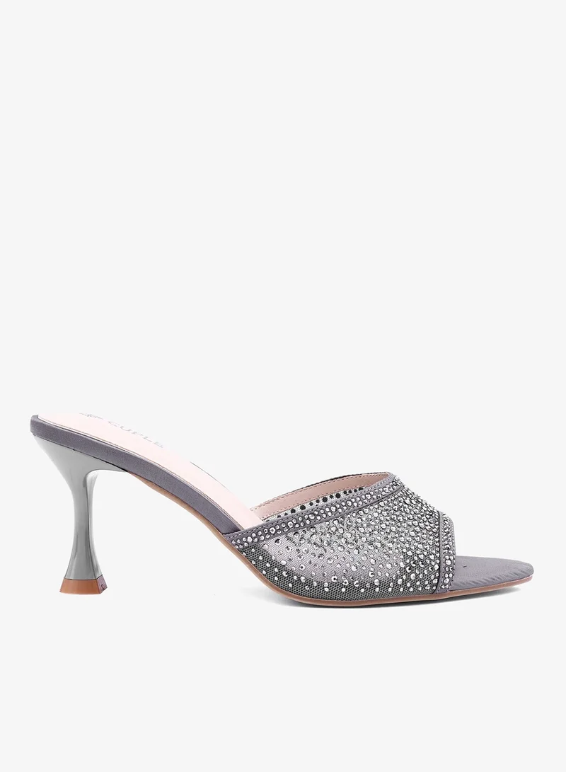 Cuple Womens mesh heeled sandals