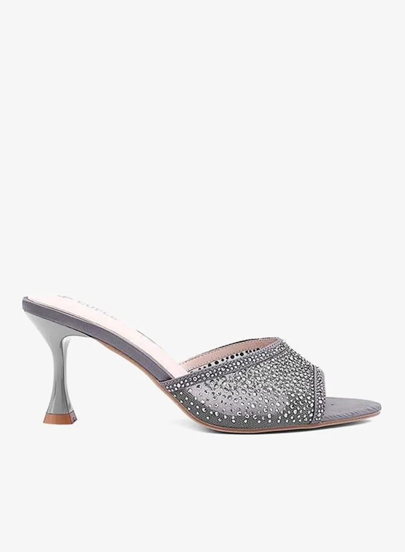 Cuple Pewter Womens mesh heeled sandals for Women | Best Price UAE
