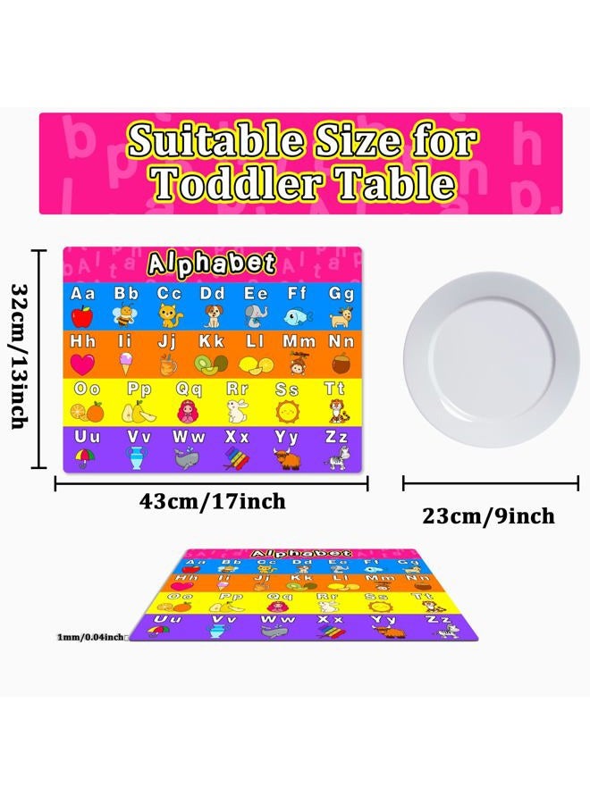 OBUSATT Educational Preschool Placemats for Kids Set of 6 Reusable Plastic Toddler Placemat Non Slip Washable Children Montessori Eat Table Mat for Nursery Homeschool Kindergarten Classroom Dining Table - Image 2