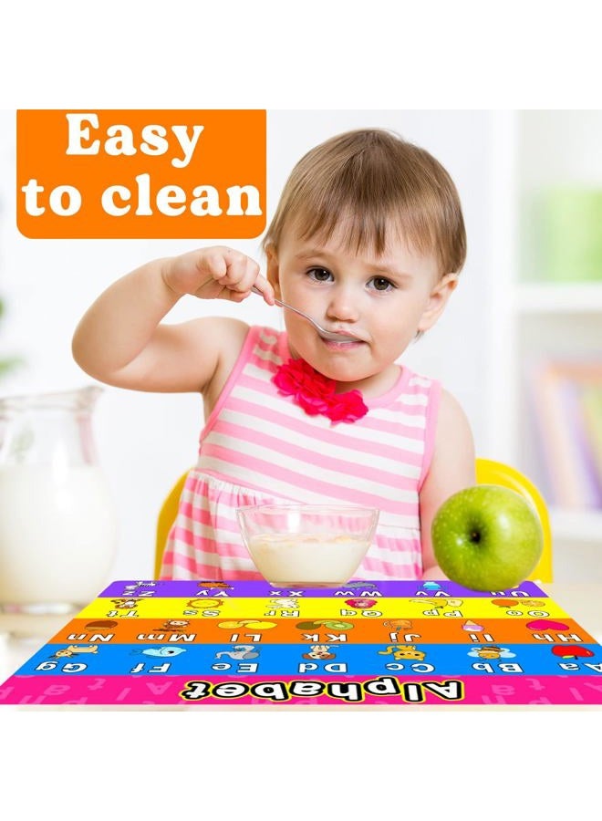 OBUSATT Educational Preschool Placemats for Kids Set of 6 Reusable Plastic Toddler Placemat Non Slip Washable Children Montessori Eat Table Mat for Nursery Homeschool Kindergarten Classroom Dining Table - Image 4