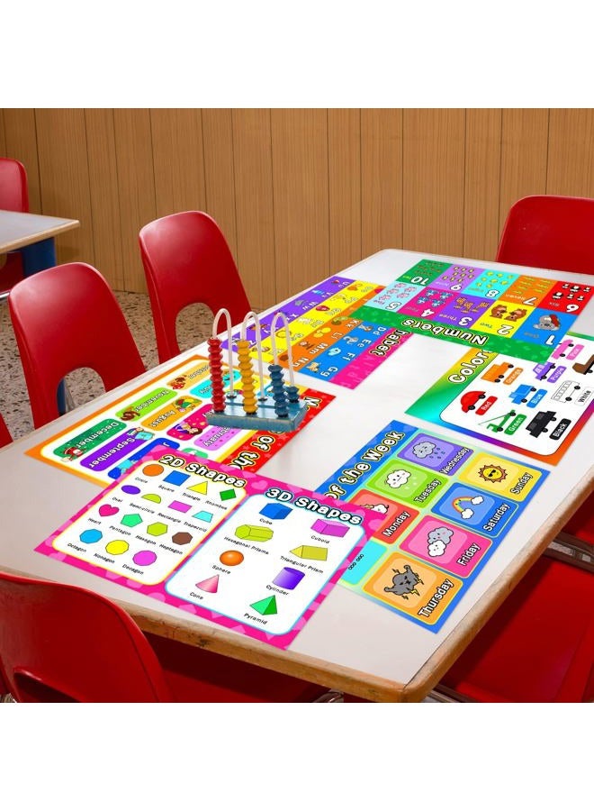 OBUSATT Educational Preschool Placemats for Kids Set of 6 Reusable Plastic Toddler Placemat Non Slip Washable Children Montessori Eat Table Mat for Nursery Homeschool Kindergarten Classroom Dining Table - Image 5
