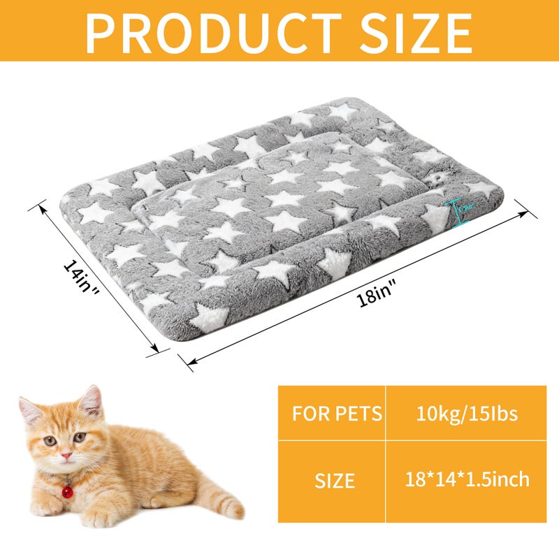 pobopobo Dog Bed Mat, Reversible Crate Pads for Small/Medium/Large Dogs & Cats Sleeping, Portable & Soft, Dog Beds Crate Pad (Grey, XS(18"*14"*1.5")) - Image 2