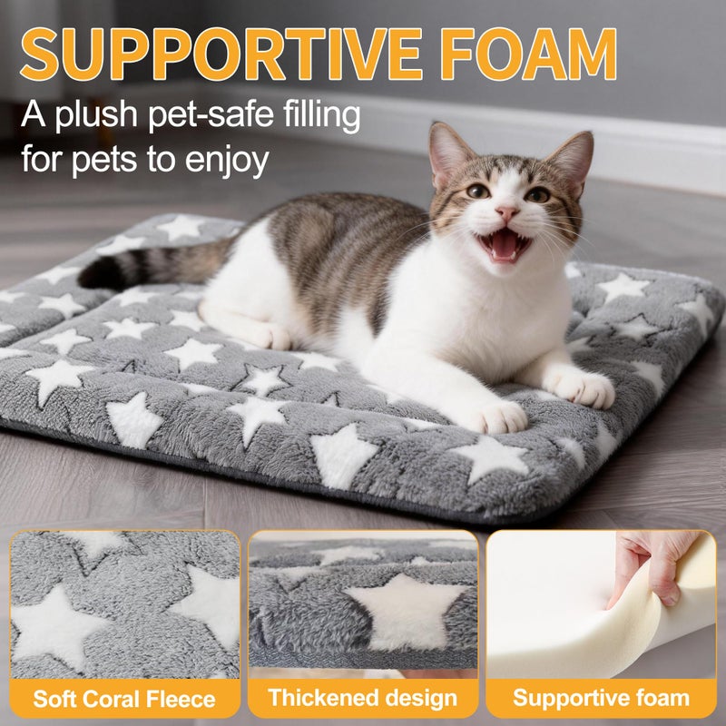 pobopobo Dog Bed Mat, Reversible Crate Pads for Small/Medium/Large Dogs & Cats Sleeping, Portable & Soft, Dog Beds Crate Pad (Grey, XS(18"*14"*1.5")) - Image 3