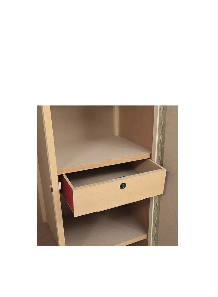 جالاكسي ديزاين خزانة ملابس خشبية ببابين مع مرآة من جالاكسي – باللون البيج (العمق 50 × العرض 90 × الارتفاع 190 سم) - Image 3