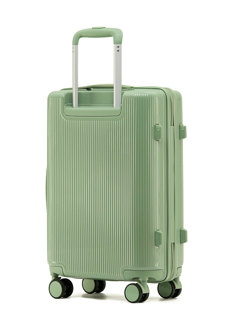 LIGHTGO - LIGHTGO 7624 Tea green color 28" Suitcase large size luggage check in luggage with TSA Lock travel case YKK zipper with power bank pocket 100% PC light weight luggage - Image 1