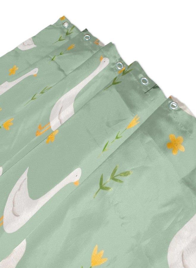 WELLDAY Shower Curtain Goose Bird Bathroom Decor Waterproof Fabric with Hooks 60x72 Inch - Image 3
