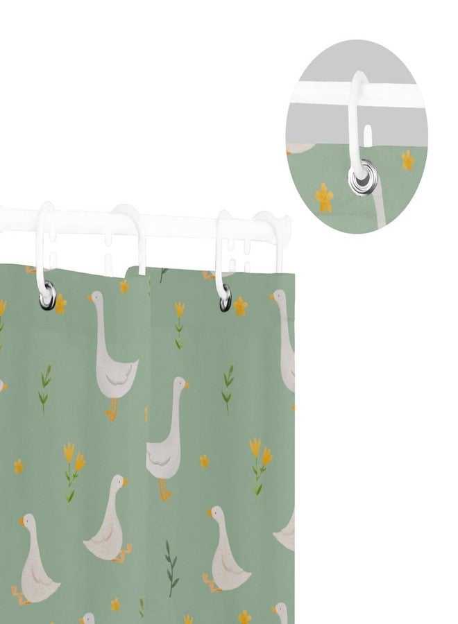 WELLDAY Shower Curtain Goose Bird Bathroom Decor Waterproof Fabric with Hooks 60x72 Inch - Image 5