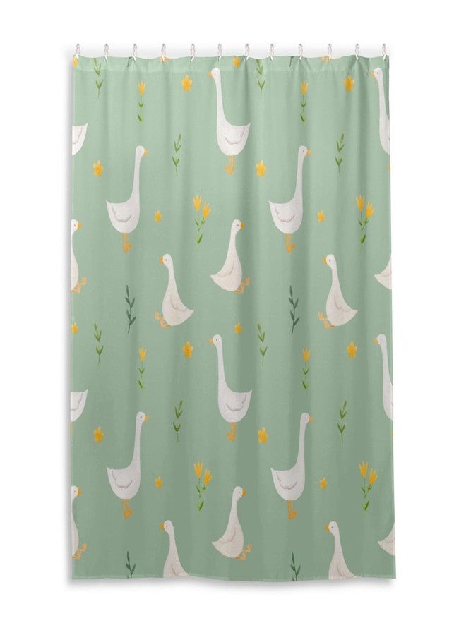 WELLDAY Shower Curtain Goose Bird Bathroom Decor Waterproof Fabric with Hooks 60x72 Inch - Image 1