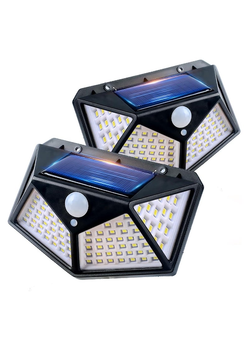 Generic 2 PCS Outdoor Solar Light, Solar Wall Light，100 LED Motion Sensor Solar Light, IP65 Waterproof Module,  270° Wide Angle Solar Light for Garden, Terrace, Garage  - Image 1