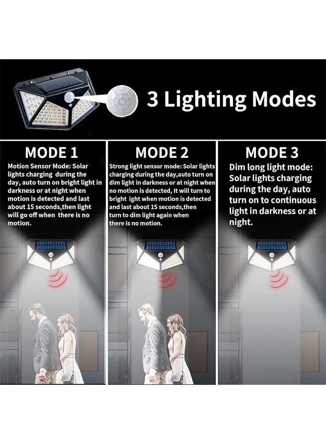 Generic 2 PCS Outdoor Solar Light, Solar Wall Light，100 LED Motion Sensor Solar Light, IP65 Waterproof Module,  270° Wide Angle Solar Light for Garden, Terrace, Garage  - Image 5