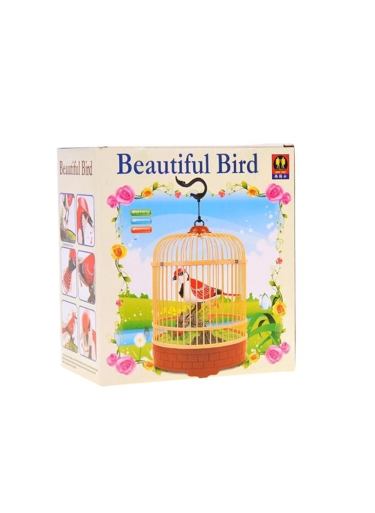 Premium Beautiful Bird Singing Toy in Decorative Cage – Colorful Musical Bird with Sound Effects, Hanging Cage Design, Interactive Educational Toy for Kids - Image 1