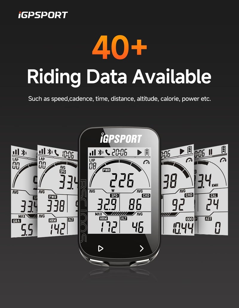 iGPSPORT BSC100S Bicycle/Bike Computer Wireless, 2.6 inch LCD Display Rechargeable Waterproof GPS Cycling Computer (BSC100S Set) - Image 3