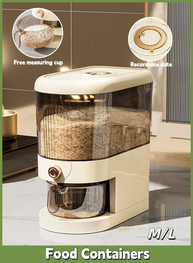 Household Rice And Cereal Storage Container, Press Rice Bucket, Multifunctional Rice Dispenser with Measuring Cup, Insect and Moisture Resistant, For Kitchen Pantry Organization  - Image 1