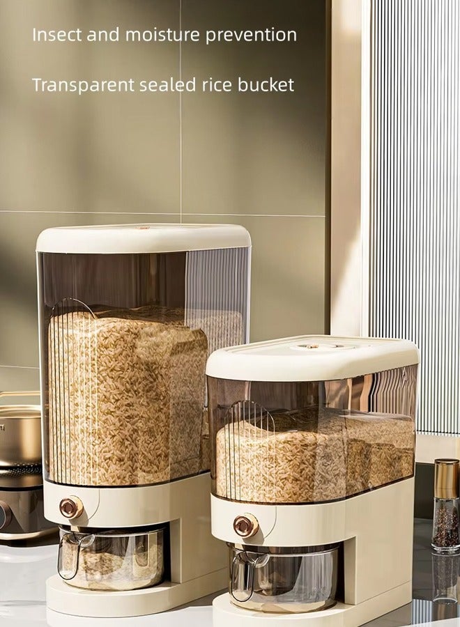 Household Rice And Cereal Storage Container, Press Rice Bucket, Multifunctional Rice Dispenser with Measuring Cup, Insect and Moisture Resistant, For Kitchen Pantry Organization  - Image 3