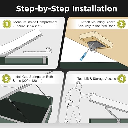 Hatchlift Products Bedlift Kit Queen Oversize - Image 4