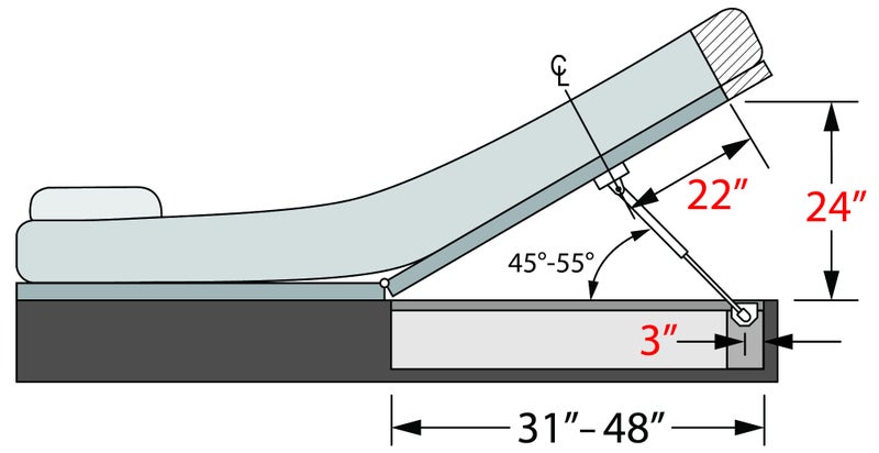 Hatchlift Products Bedlift Kit Queen Oversize - Image 3