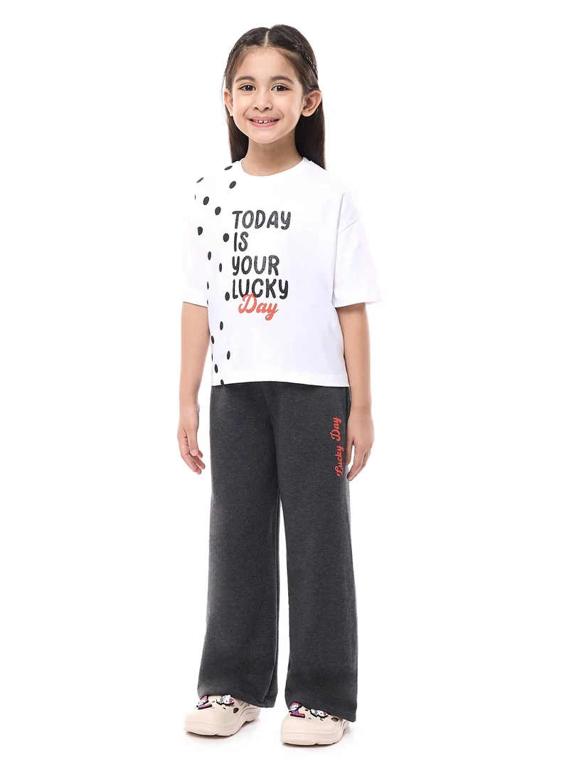 victor and jane victor and jane girls 2 pc set - Embellished top with Matching straight pants