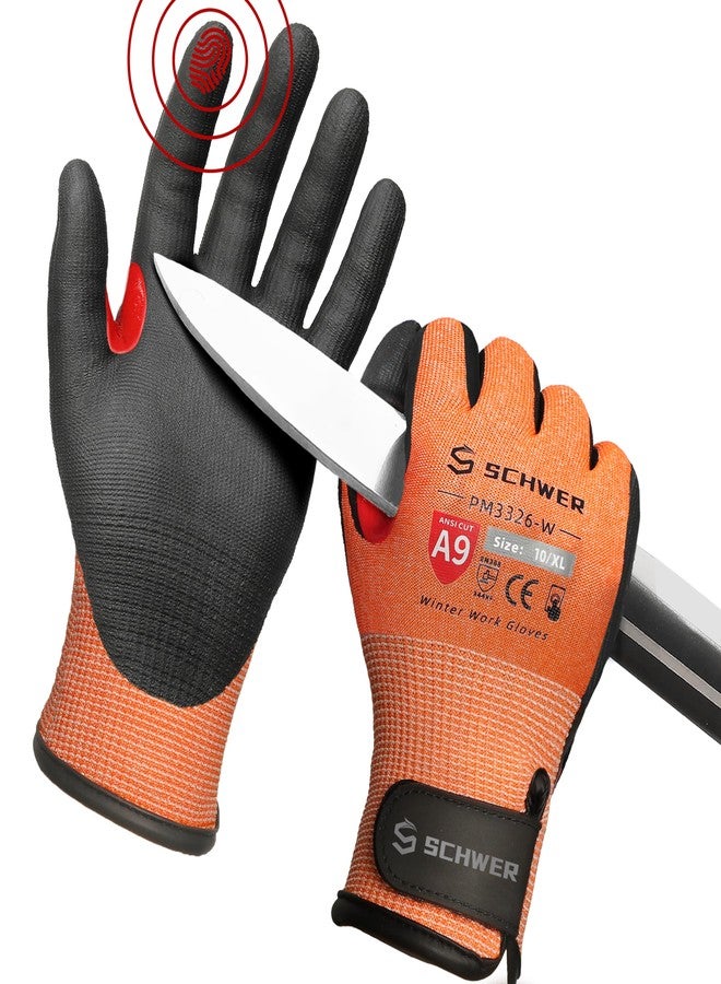 Schwer ProGuard Winter Work Gloves for Men and Women, ANSI A9 Cut Resistant Gloves for Extreme Protection, Freezer Gloves With Super Grip, Touchscreen, Thermal Insulated, PR3326-W (L,1 Pair) - Image 1