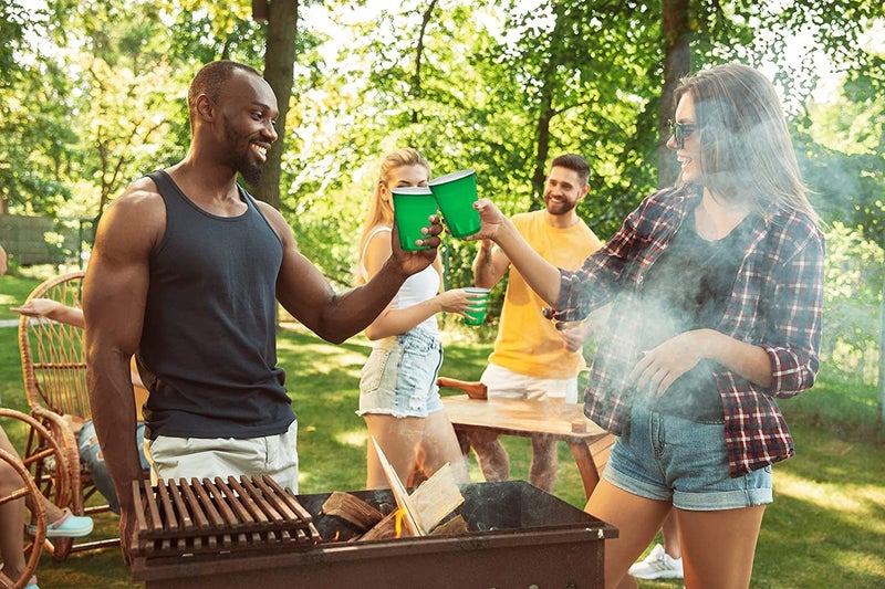 DecorRack Dark Green Plastic Cups  12 oz Disposable Cups  Reusable Party Supplies (120 Count) - Image 3