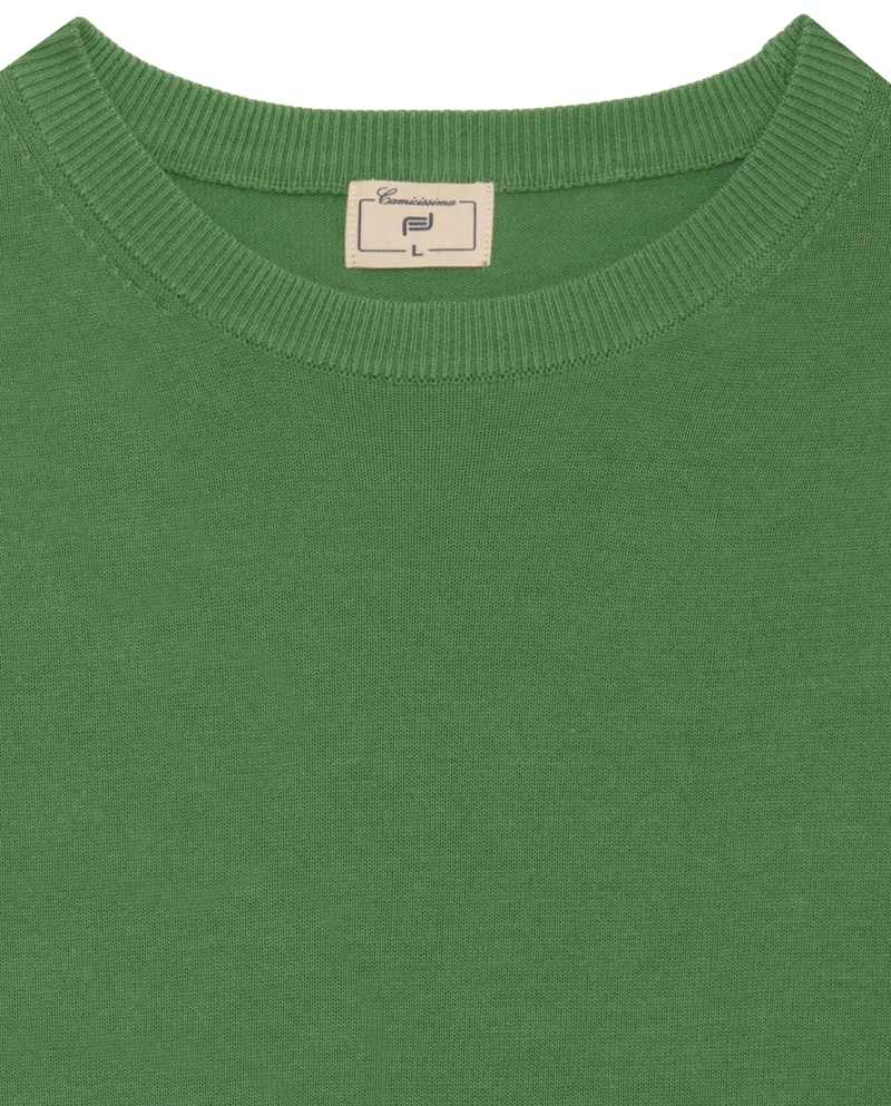 كاميتشسما كنزة قطنية أساسية بياقة دائرية