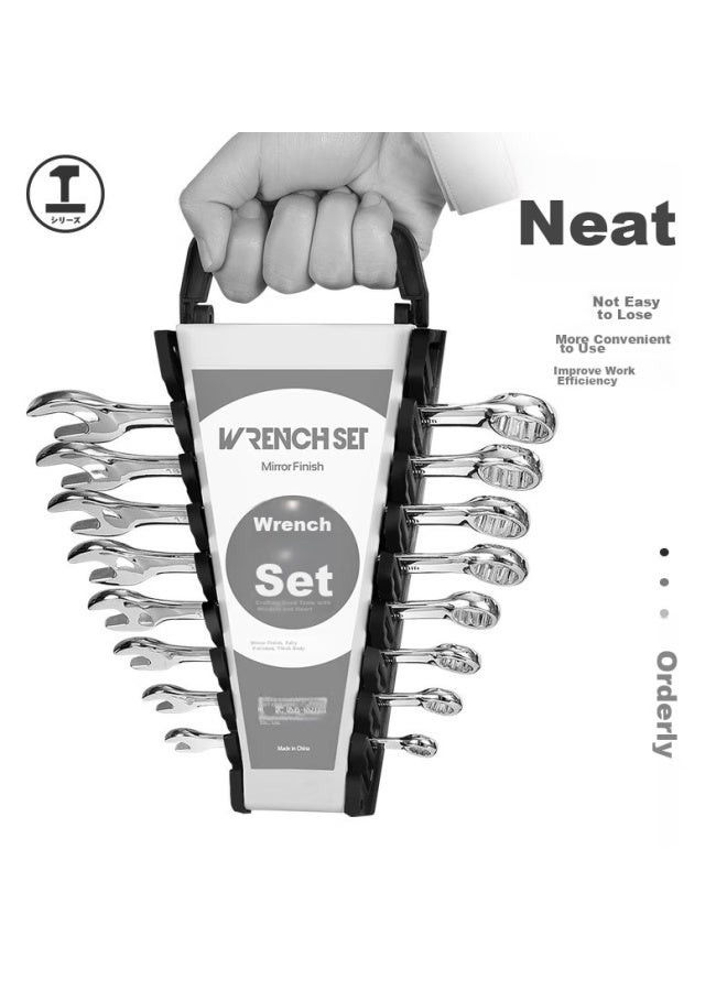 Greener Wrench Set, Combination Open-end And Box-end, 14-piece Set, 8mm-24mm, Quick-release Fixed Wrench, For Car Repair - Image 3