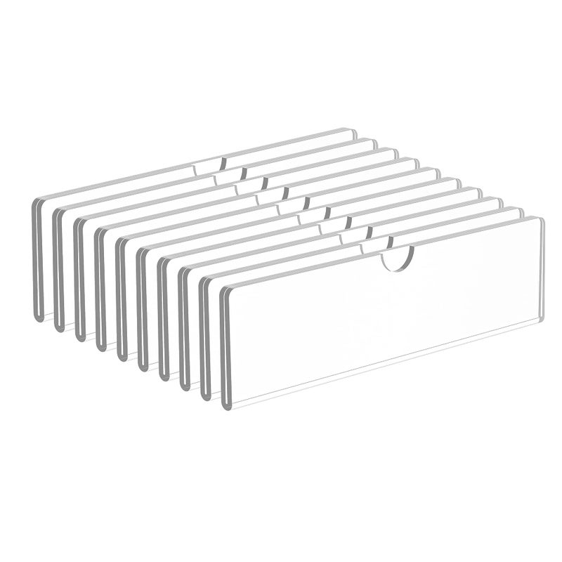 KOTEMON Acrylic Wall Name Plate Holder, Door Plate with Adhesive Tapes, Clear Sign Holder Frame, 2"x8", 10 Pack - Image 1