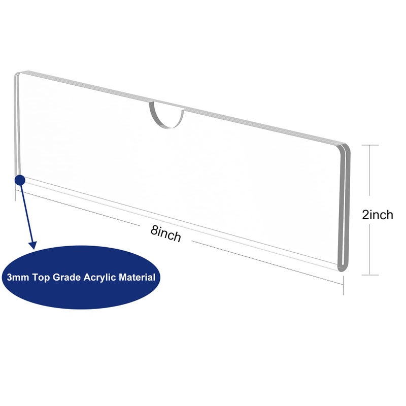 KOTEMON Acrylic Wall Name Plate Holder, Door Plate with Adhesive Tapes, Clear Sign Holder Frame, 2"x8", 10 Pack - Image 2