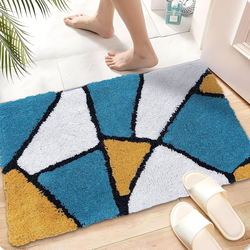 AAZEEM Absorbent Door Mat for Indoor Entrance 16x24 Inch Non Slip Mat for Front Door Entryway,Soft Cotton Home. Hotel Balcony Floor Carpet,Yellow,Rectangular - Image 3