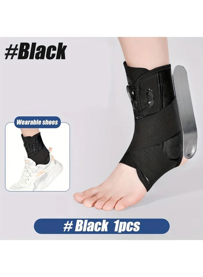 Black S Adjustable Ankle Brace Support Breathable Elastic Lace Up Stabilizer for Men Women - Image 1