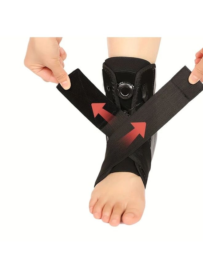 Black S Adjustable Ankle Brace Support Breathable Elastic Lace Up Stabilizer for Men Women - Image 2