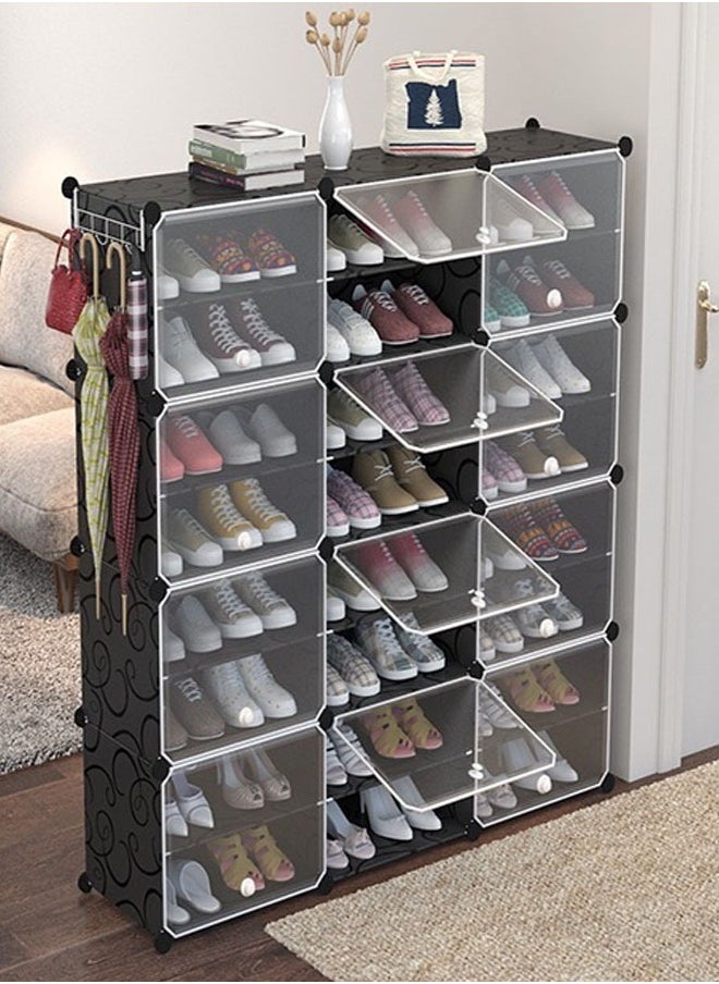 C&C Home - New Design Adjustable Modular Shoe Storage Rack Storage Cabinet Shoe Rack Space Saving Foldable Shoe Rack Sneaker Containers Bins 126 x 31 x 127 cm - Image 1
