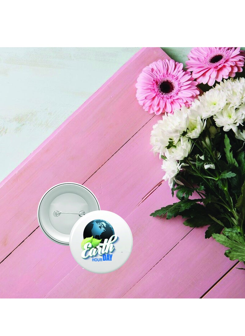 برينت شوب فور مي شارة زر ساعة الأرض - دبوس للتوعية بساعة الأرض - دبوس هدية يوم الأرض - دبوس طية صدر السترة لحقائب الظهر والسترات - مثالي للمناسبات، شارات دبوس يوم الأرض العالمي - يوم الأرض  - Image 4