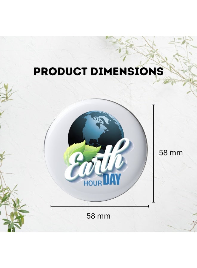 برينت شوب فور مي شارة زر ساعة الأرض - دبوس للتوعية بساعة الأرض - دبوس هدية يوم الأرض - دبوس طية صدر السترة لحقائب الظهر والسترات - مثالي للمناسبات، شارات دبوس يوم الأرض العالمي - يوم الأرض - Image 4