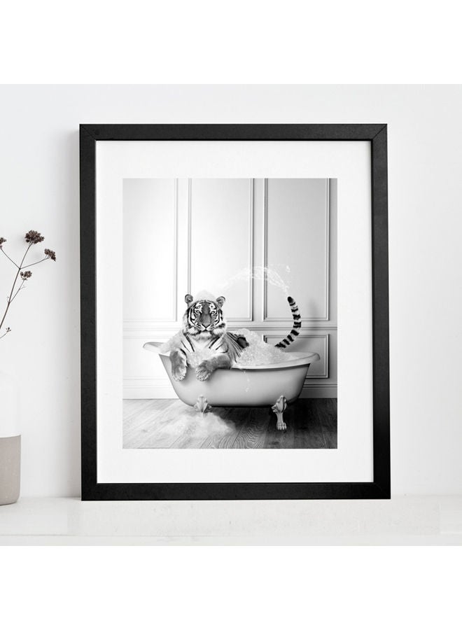 Boomah Accessories Tiger In Tub Bathroom Poster With Frame 50x40 cm 