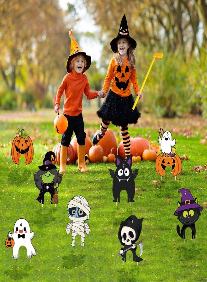 Capoda 8 Pieces Halloween Mini Golf Game Hlloween Golf Yard Sign Mini Golf Club Yard Stakes for Halloween Golf Party Halloween Lawn Garden Yard Outdoor Game Decorations - Image 3