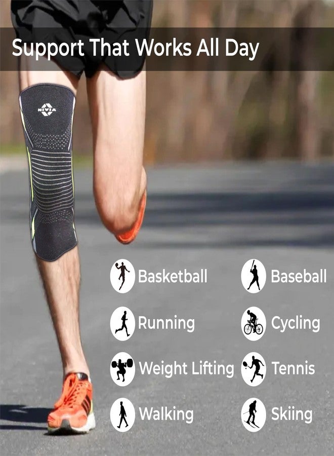 Nivia Knitted Knee Support for Men, for Gym, Knee Sleeves, Knee Band Pair for Sports & Workout, Knee Cap, Comfortable Elastic Sleeve, for Exercise, Running, Cycling, Joint Protection (Green,L) - Image 5