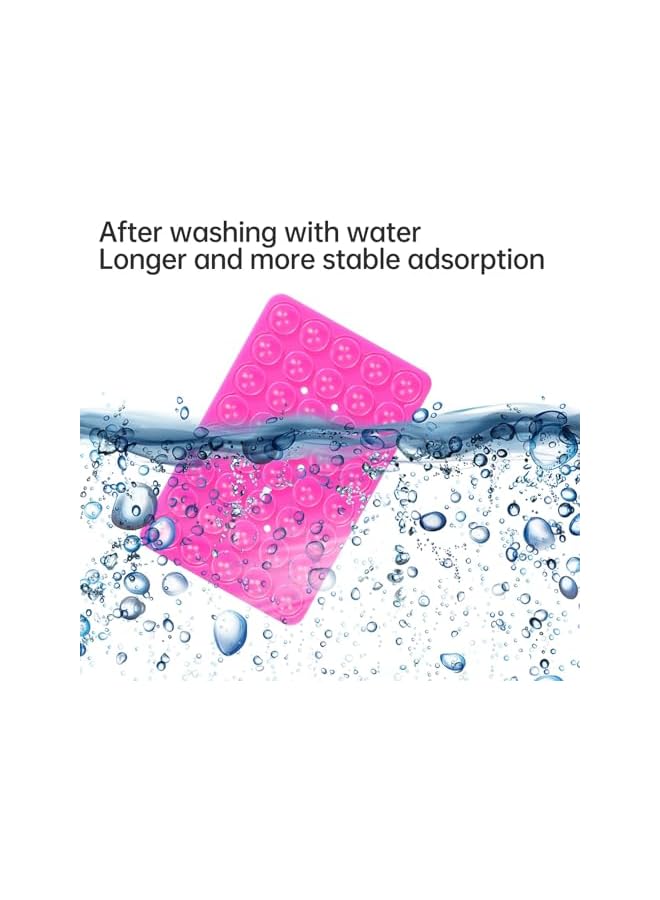 Green Tiger 2 Pack Silicone Suction Cup Phone Case Mount Double Sided, Silicone Phone Stand for iPhone and Android, Hands-Free Phone Accessories Strong Grip Holder for Selfies and Videos Creators(Lightpink&White) - Image 3