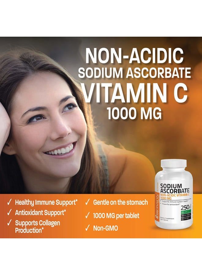Bronson Sodium Ascorbate Non Acidic Vitamin C 1000 Mg Tablets - Gentle On The Stomach - Immune System Booster - Powerful Antioxidant - Non GMO Vitamin C Supplement, 250 Count - Image 4