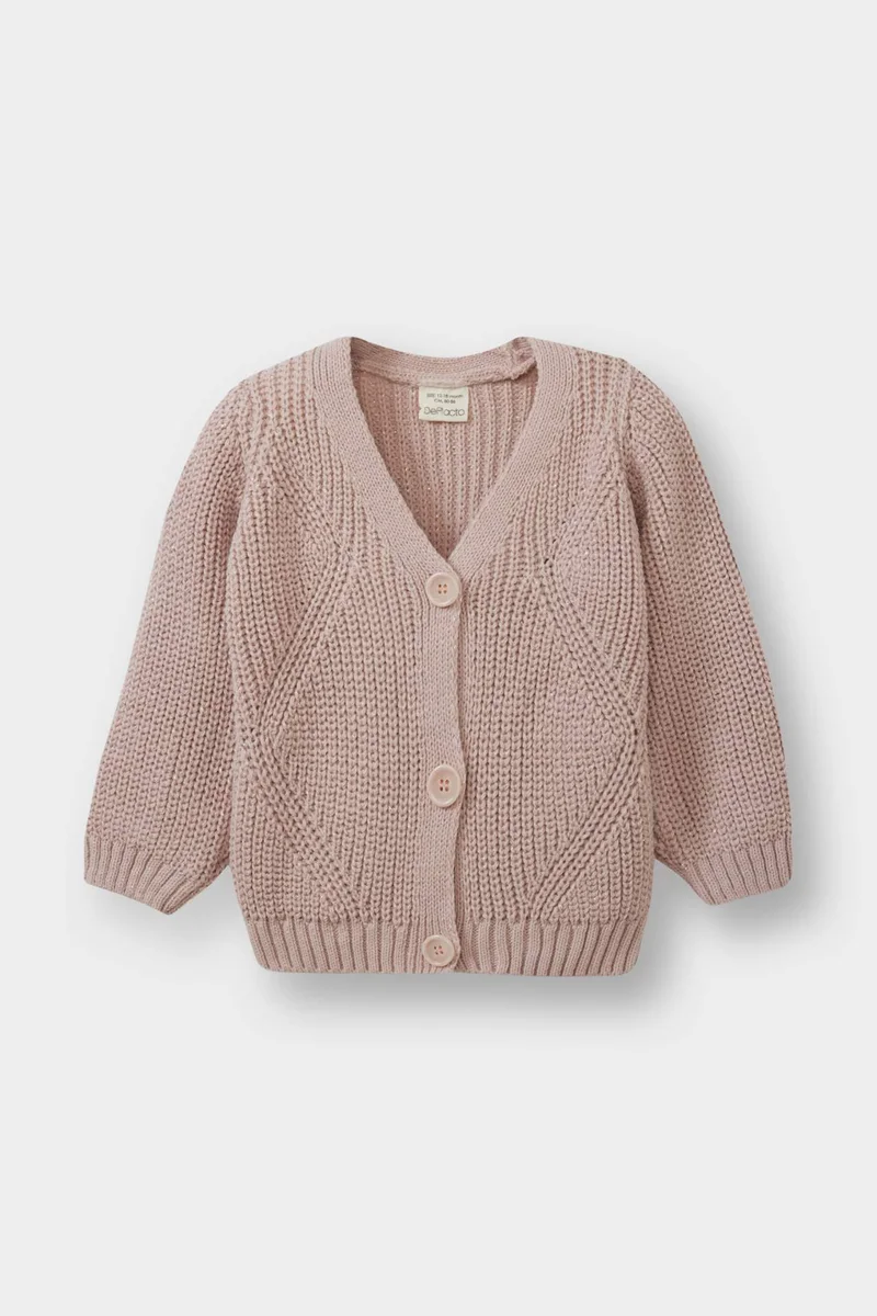 Defacto Baby Girl V-Neck Button Down Cardigan