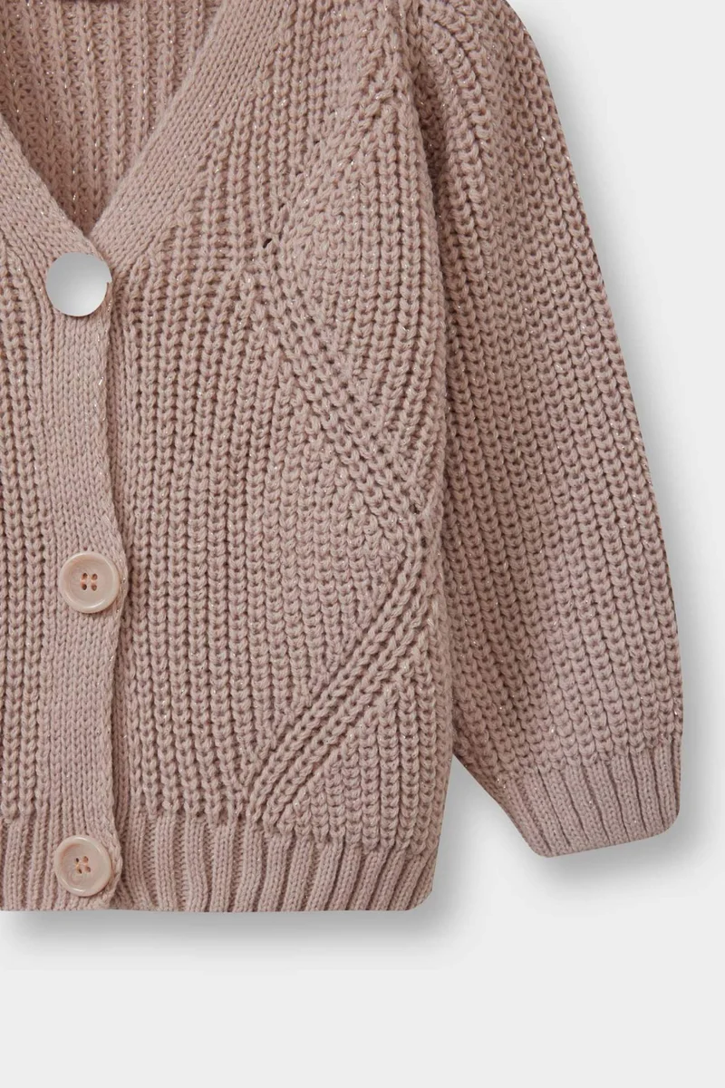 Defacto Baby Girl V-Neck Button Down Cardigan