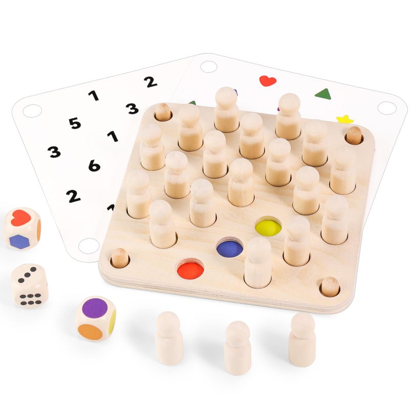 GiftAmaz 3-in-1 Memory Games for Dementia Seniors, Alzheimers Products for Elderly, Wooden Activity Kits for Dementia Patients, Fidget Cognitive Toys for Elderly, Memory Board Gifts for Seniors, Adult - Image 1