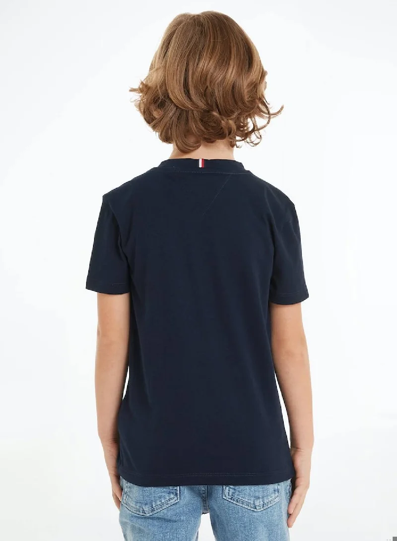 TOMMY HILFIGER Boys' Colorblock Embroidered Short Sleeve T-Shirt - Cotton, Blue