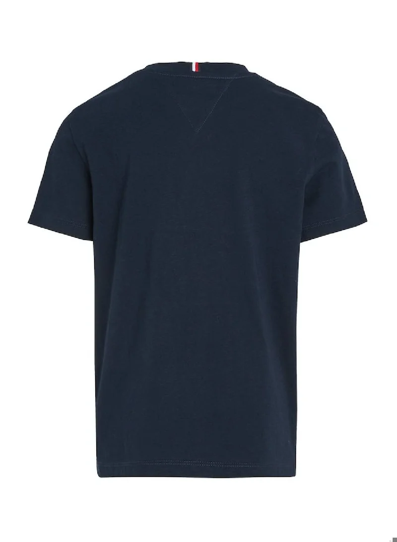 TOMMY HILFIGER Boys' Colorblock Embroidered Short Sleeve T-Shirt - Cotton, Blue